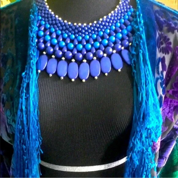๐See New Listing๐ ๐๐ธ Blue Statement Bib Necklace ๐ธ๐New๐๐ธ - Picture 8 of 11